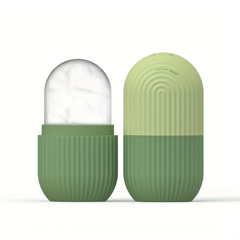 Massageador de rolo de gelo de silicone para rosto, olhos - cuidados naturais da pele, resfriamento e eliminação de bolsas para os olhos, reutilizáveis e calmante